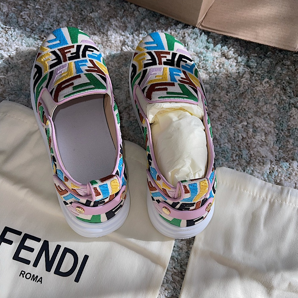 100% Authentic Fendi Vertigo slip on sneakers! New comes with box and dust bag.
